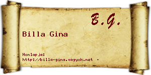 Billa Gina névjegykártya